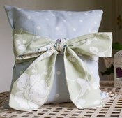 Image of Green Large Floral Bow Cushion