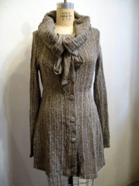 Image of Chiffon tie long cardigan