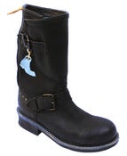 Image of No.0002 INTERSECTION steel toe biker boot Black