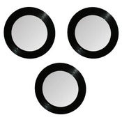 Image of Set of 3 Mirrors made with a recycled vinyl record. - Circles