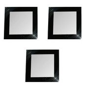 Image of Set of 3 Mirrors made with a recycled vinyl record. - Squares
