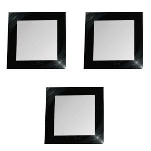 Image of Set of 3 Mirrors made with a recycled vinyl record. - Squares