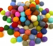 Image of 100 Felted Balls - Assorted Colors