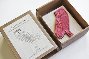 Image of Owl Rubber Stamp