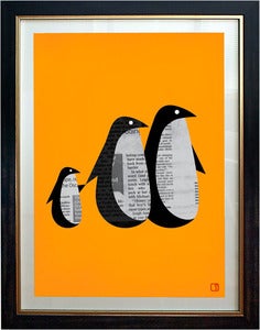 Image of Penguin News Art Print Framed