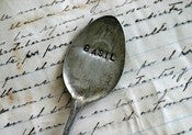 Image of Vintage Silverware Garden Marker - Basil