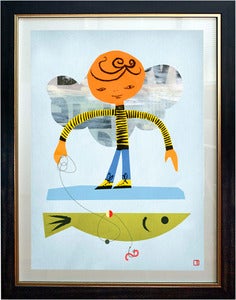 Image of Gone Fishing Art Print Framed