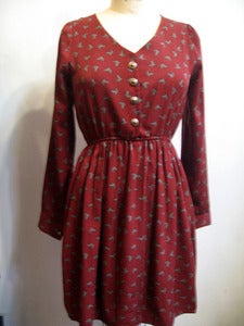 Image of bird print dress