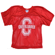 Image of Safety Red Cheerleader Authentic Mesh Jersey