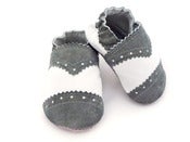 Image of Baby brogue - white/grey $44.00