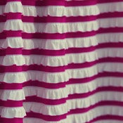 Image of NEW - Raspberry & Cream Striped Ruffle Fabric