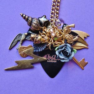 Image of Golden Shadow Black Plectrum Cluster Necklace