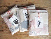 Image of Organic cotton tote bags, deer cameo, pink sofa and love mesage
