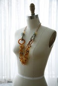 Image of Lucite and Faux Tortoise Shell Chunky Resin Link Necklace