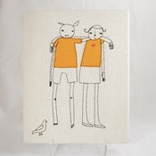 Image of Shelly Klein of k studio Embroidered Friends Wall Hanging