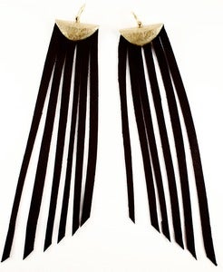 Image of Leather fringe earrings