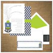 Image of Invitations | Baby Shower<BR>{Metro Train}
