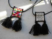 Image of Embroidered Tassel Scapular Pendant, Triangles Pattern