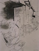 Image of Big John Carter playing boogie woogie on Brick Lane 