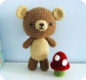 Image of Amigurumi Crochet Little Bear and Mushroom