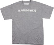 Image of "PLAYERS ARE GREATER THAN OWNERS" TEE | GREY / WHITE