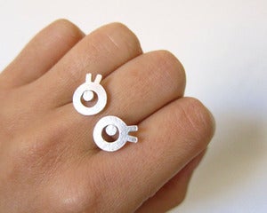 Image of Miss Googly Eyes - Handmade Silver Ring