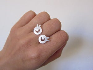 Image of Miss Googly Eyes - Handmade Silver Ring