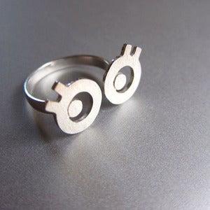 Image of Miss Googly Eyes - Handmade Silver Ring