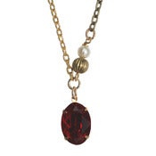 Image of Ruby red oval pendant