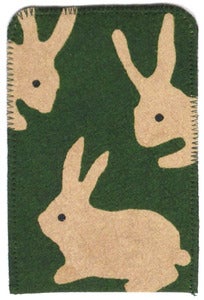 Image of Green Rabbits Card Holder