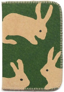 Image of Green Rabbits Double Card Holder