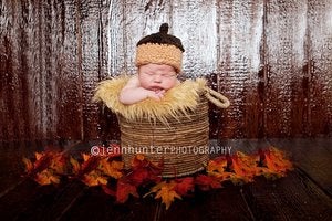 Image of Acorn Hat Newborn Handspun Crochet Pattern (pdf #80)