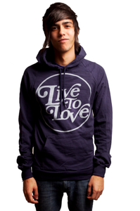 Image of Navy Logo Pullover Hoodie
