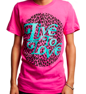 Image of Fuschia Leopard Logo Tee