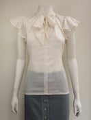 Image of Tie Neck Shirt, Ivory