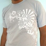 Image of Japanese Kimono Ninja silver Floral mens tshirt