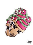 Image of Limited Vinyl SLOTH Bot cream cone Sticker pack
