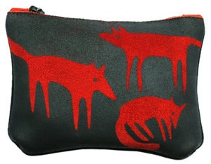 Image of Suede Red Fox Purse Small