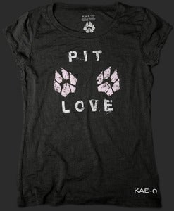 Pit Love Women's Burnout Tee - Black