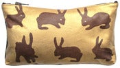 Image of Gold & Brown Rabbits Purse X-Large