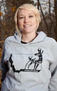Image of  Grey Leanin' Pronghorn Pullover Hoodie
