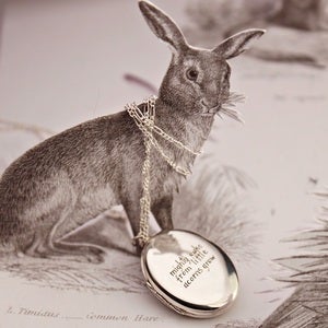Image of 'mighty oaks...' engraved locket