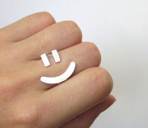 Image of =) Happy Face Ring - Handmade Silver Ring 