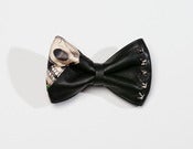 Image of Christopher Chaun "London Skull" Studded Bow Tie with Skull & Rose Silk 