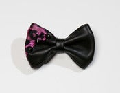 Image of Christopher Chaun "Tokyo Rock Fuchsia" Leather & Leopard Print Studded Bow Tie 