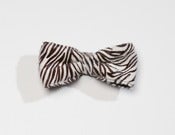 Image of Christopher Chaun "Oliver Calf Hair" Skinny Bow Tie in Zebra