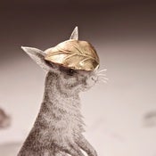 Image of gold bay leaf ring.........   {月桂樹の葉の指輪}