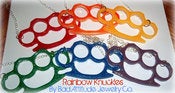 Image of Fist Kiss Resin Knuckles Rainbow Colors