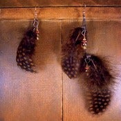 Image of Asymetric Brown Feather Earrings