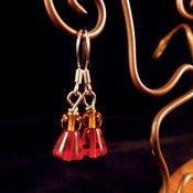 Image of Red Glass Bead Earrings